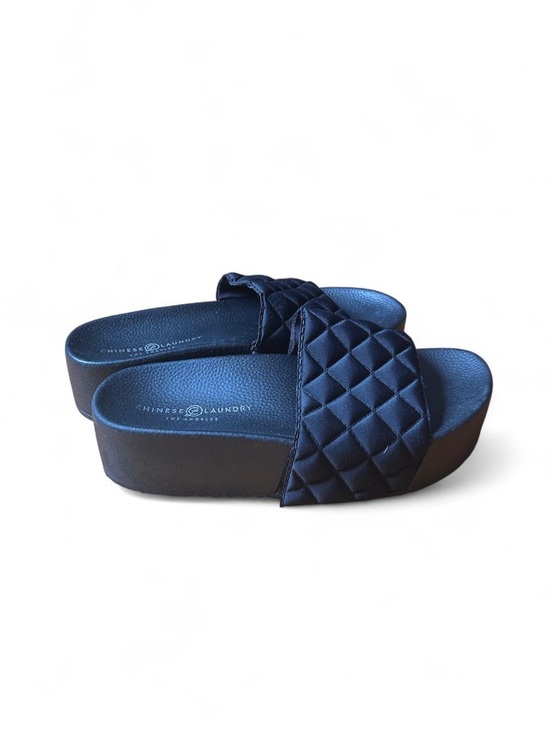 Chinese Laundry Shoes - Chinese Laundry Comfortable Quilted Platform Slide Sandals Black Chunky Y2K Sz 8